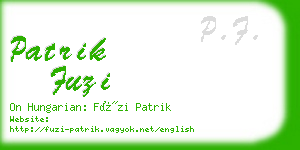 patrik fuzi business card